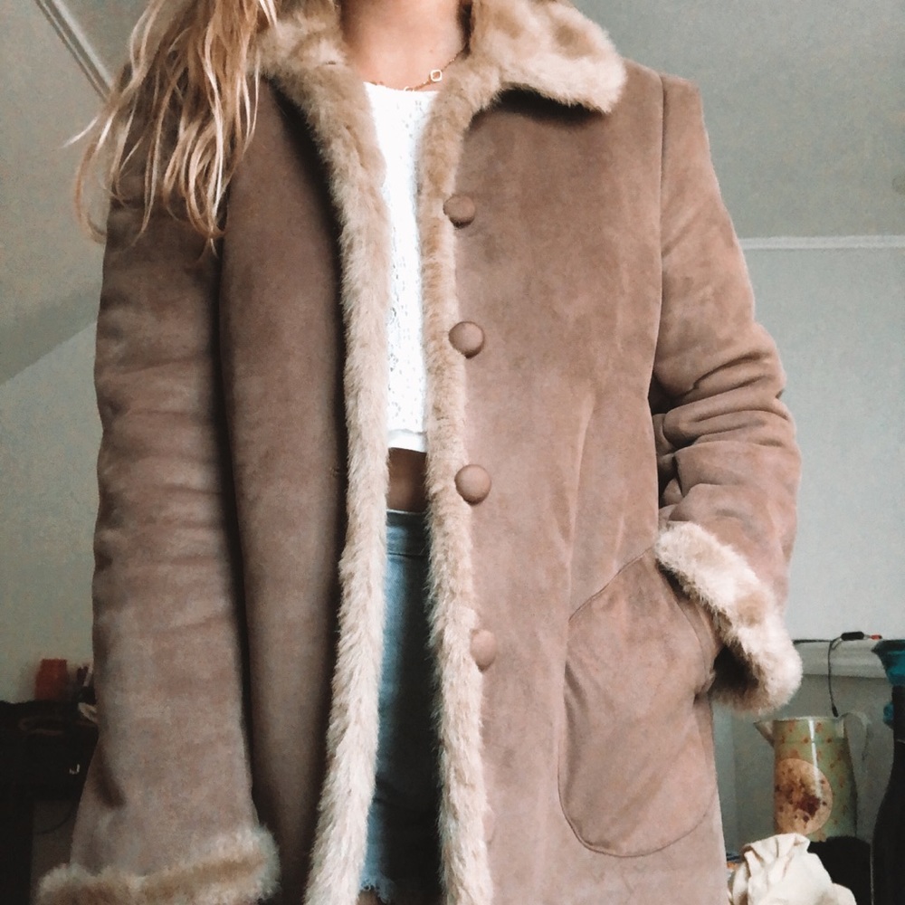 Vintage Jones New York Fur Trim Coat